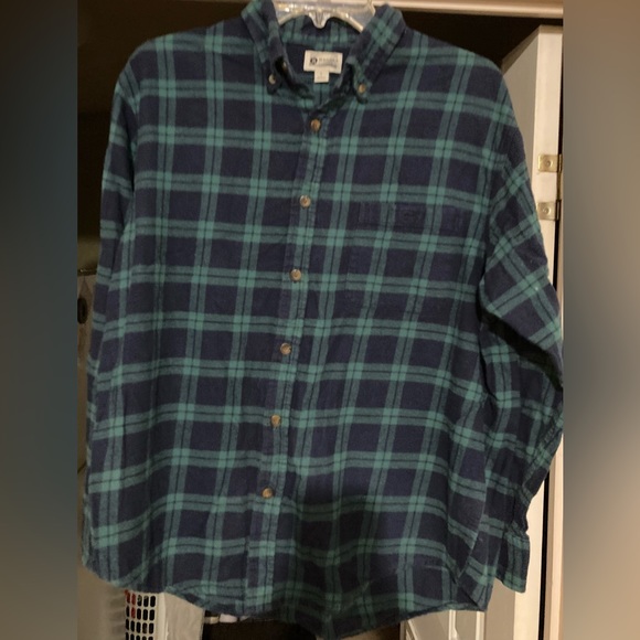 Men’s Size Large Haggar Clothing Button Down Plaid Flannel Shirt - Picture 11 of 16